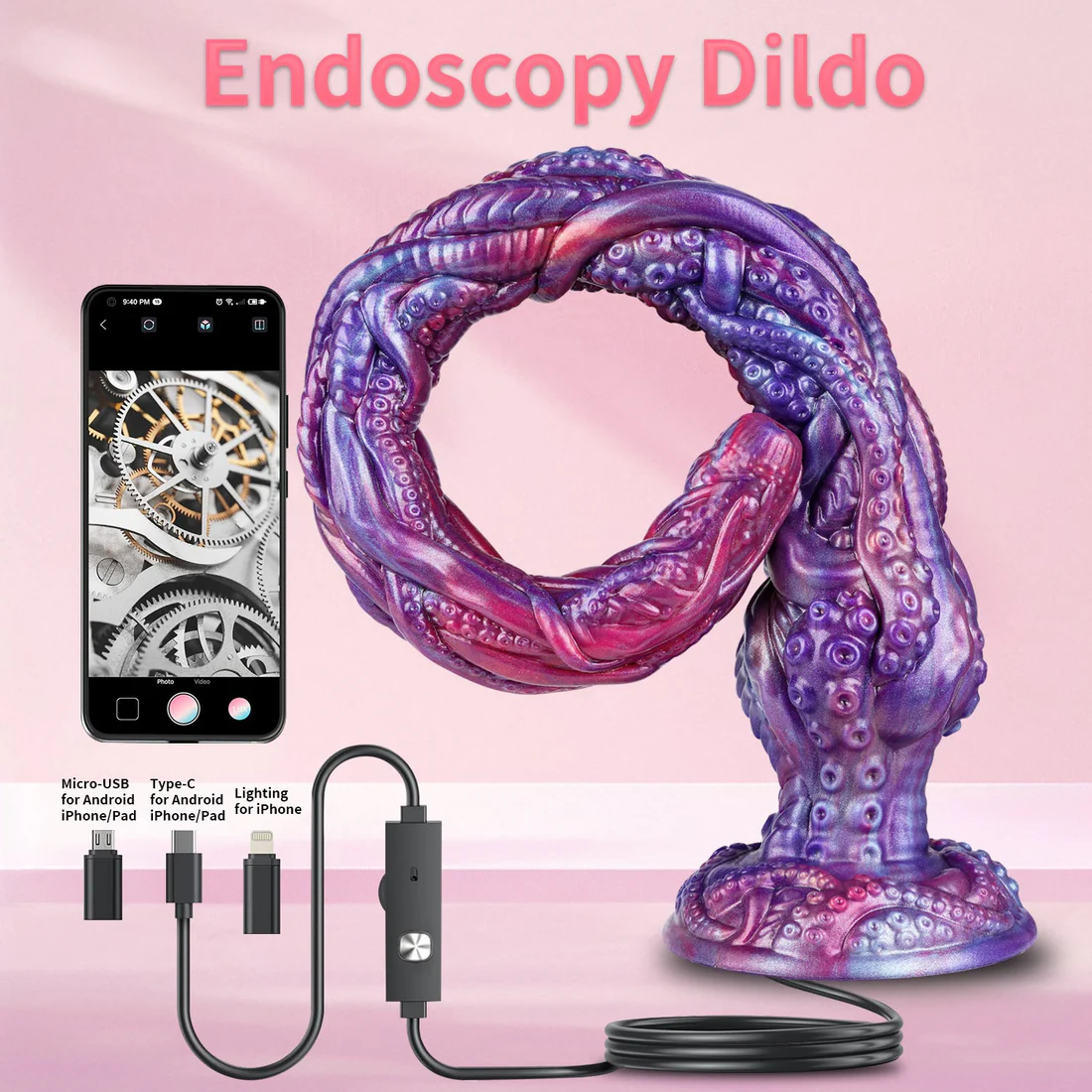 Camera Tentacle Octopus Dildo 18 Inches