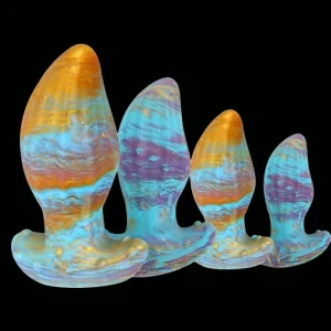Coral - Mix Color Liquid Silicone Butt Plug